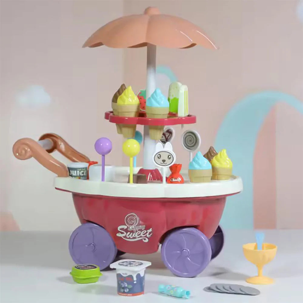 Pretend Play Ice Cream Maker Set - Kids Cooking Toy with Accessories