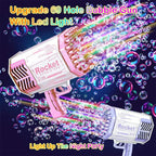 ocket Bazooka Bubble Gun - 69-Hole Automatic Bubble Blaster for Kids