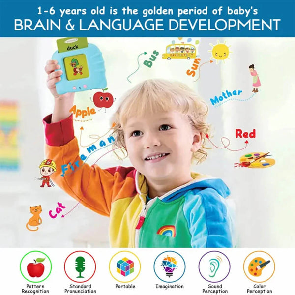Rechargeable Flash Card Reader - Educational Learning Toy for Toddlers