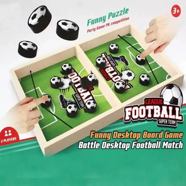 Wooden Pucket Board Game - Fast Sling Puck Table Game for 2 Players