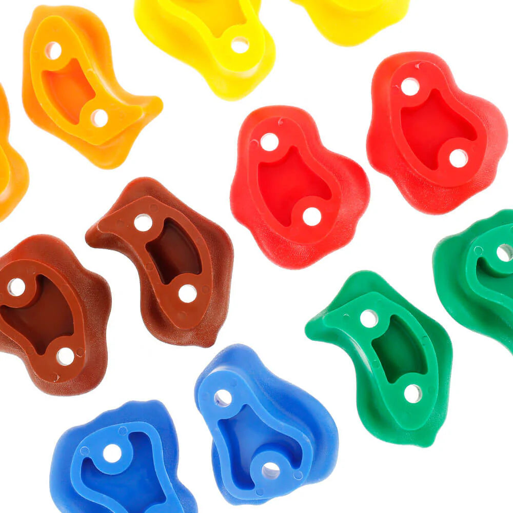 Kids Climbing Holds Set - 10 Pieces Rock Wall Grips with Screws for Indoor/Outdoor