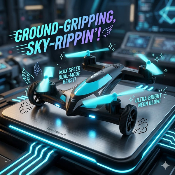 Sky-Dive & Soar 2-in-1 RC Flying Car Drone | Ground & Air Dual Mode Remote Control Stunt Vehicle for Kids