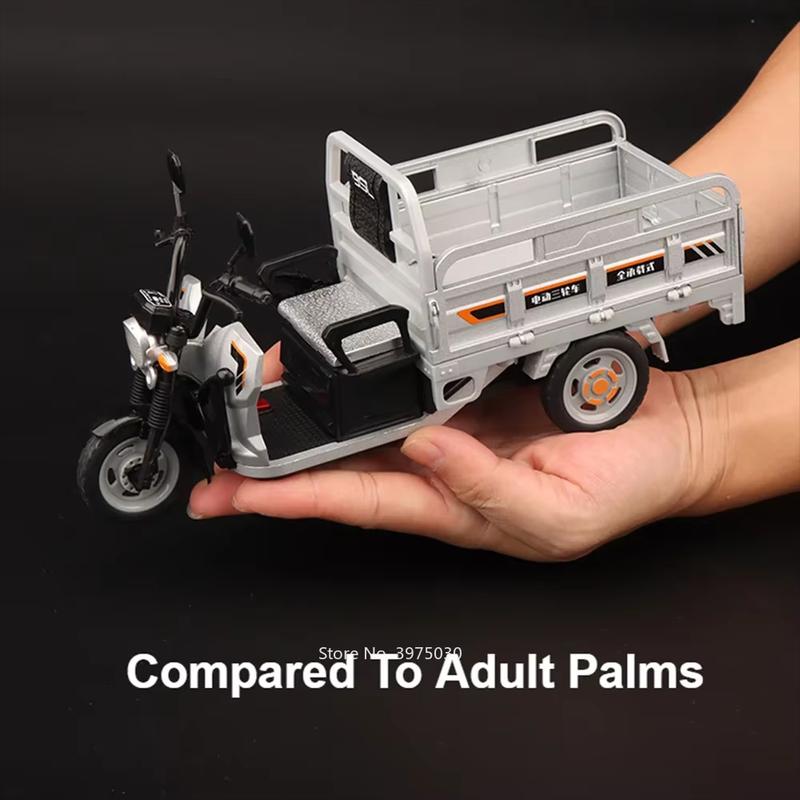 1:12 Scale Diecast Tricycle Cargo Truck - Detailed Model Vehicle