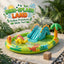 Dino Splash Land Inflatable Water Play Center | Dinosaur Slide Pool with Sprinkler & Dino Figures for Kids