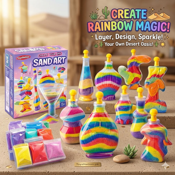 DIY Sand Art Kit for Kids - Create Your Own Rainbow Sand Art Bottles