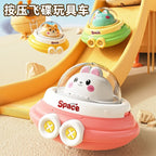 Mini Press & Go Spaceship Toy - Friction Powered Space Vehicle for Kids - 1Pcs