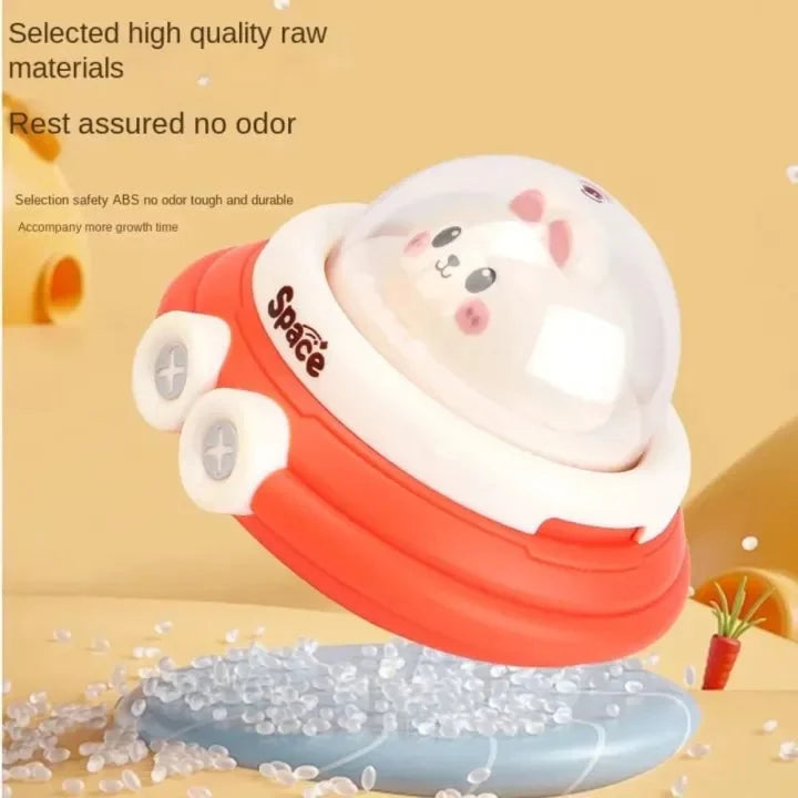 Mini Press & Go Spaceship Toy - Friction Powered Space Vehicle for Kids - 1Pcs