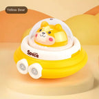 Mini Press & Go Spaceship Toy - Friction Powered Space Vehicle for Kids - 1Pcs