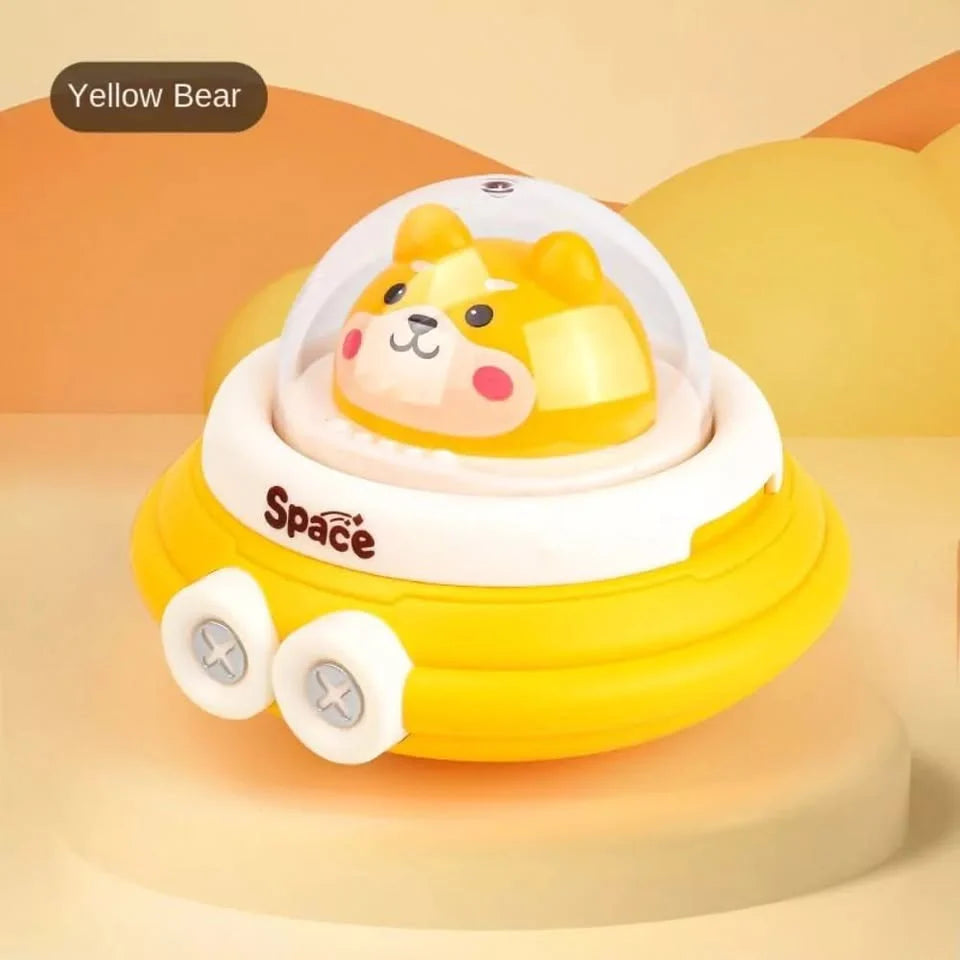 Mini Press & Go Spaceship Toy - Friction Powered Space Vehicle for Kids - 1Pcs