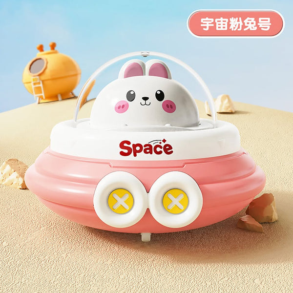 Mini Press & Go Spaceship Toy - Friction Powered Space Vehicle for Kids - 1Pcs