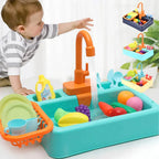 Play Kitchen Sink Toy - Battery-Operated with Real Running Water for Kids
