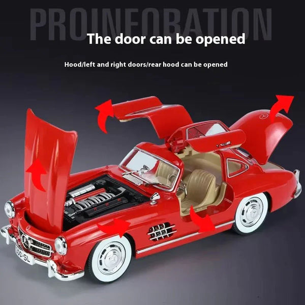 1:24 Scale Mercedes-Benz 300SL Die-Cast Model - Classic Car with Acrylic Display Box