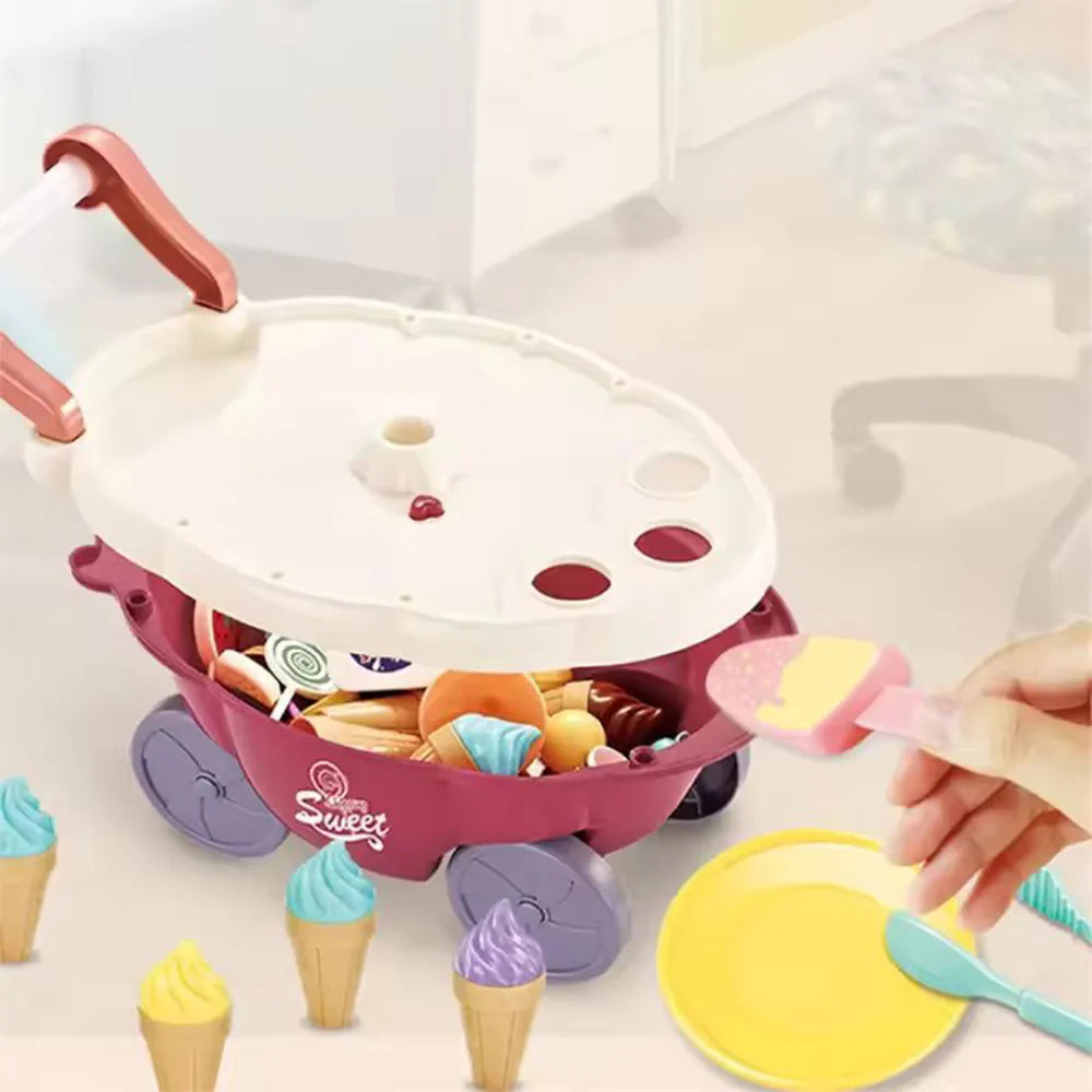 Pretend Play Ice Cream Maker Set - Kids Cooking Toy with Accessories