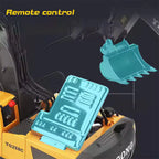 RC Construction Excavator Crane - 6CH Remote Control Digger Toy with Rechargeable Battery