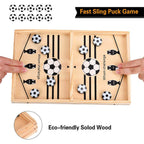 Wooden Pucket Game - Fast Sling Puck Table Hockey Game for 2 Players