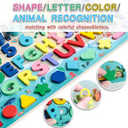 6-in-1 Wooden Montessori Learning Toy - Counting, Math & Fishing Game for Kids