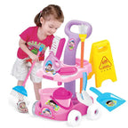Kids Cleaning Cart Toy Set - Pretend Play Housekeeping Set