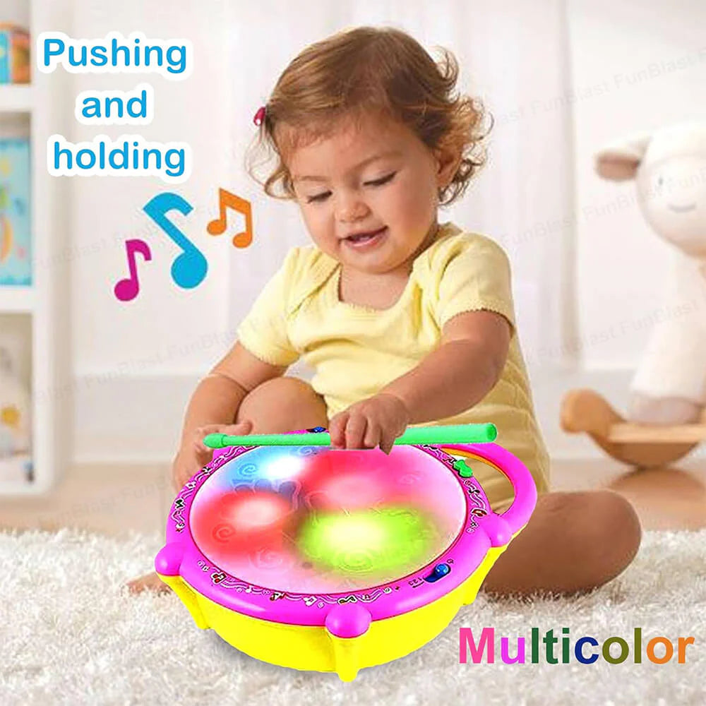 Baby Musical 3d Lights Drum With Sticks