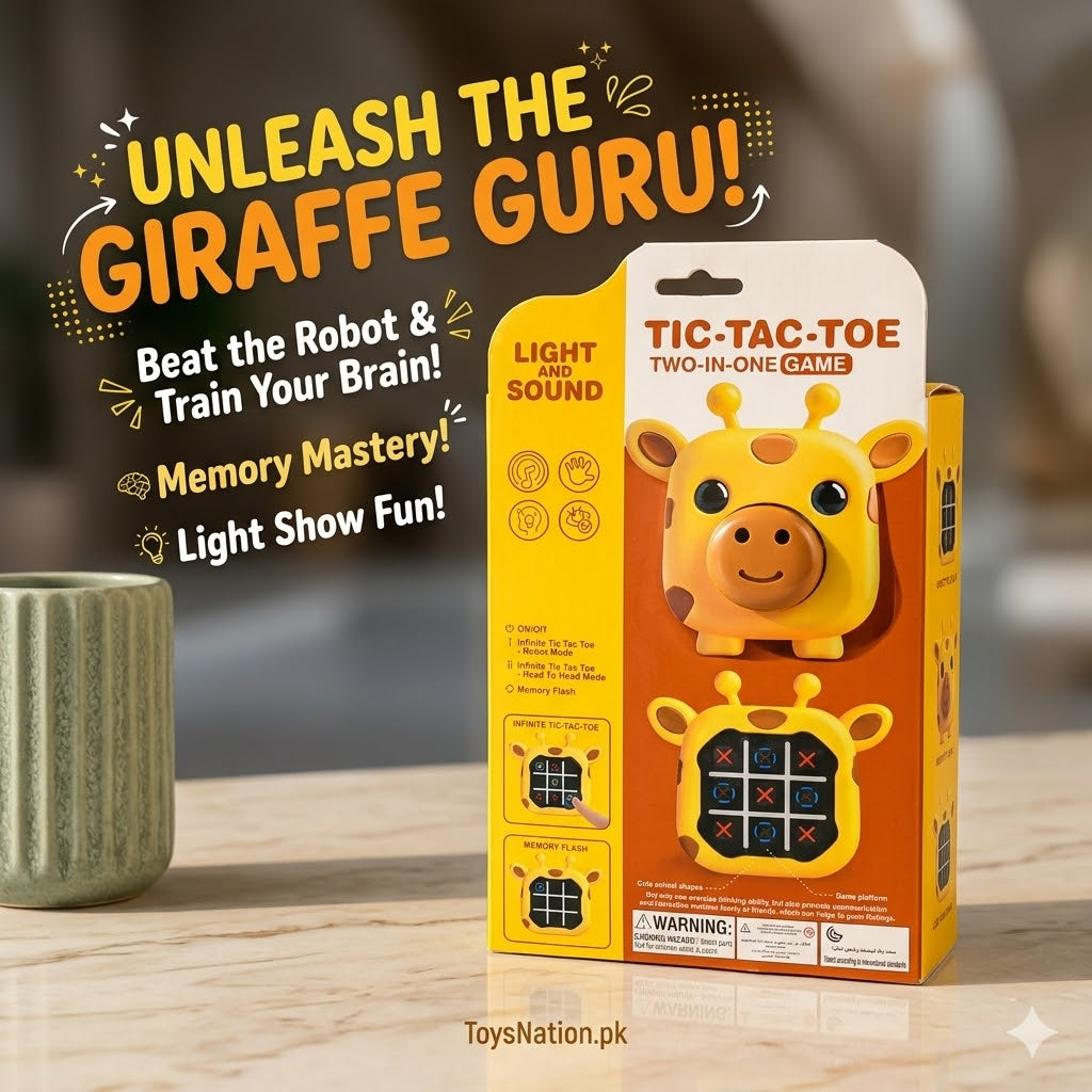 TopFun Tic-Tac-Toe Like a Robot! 2-in-1 Electronic Game | Play vs AI Robot or Friend with Light & Sound