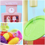 Kids Battery-Operated Kitchen Playset - Home Kitchen Sink with Real Water & Accessories