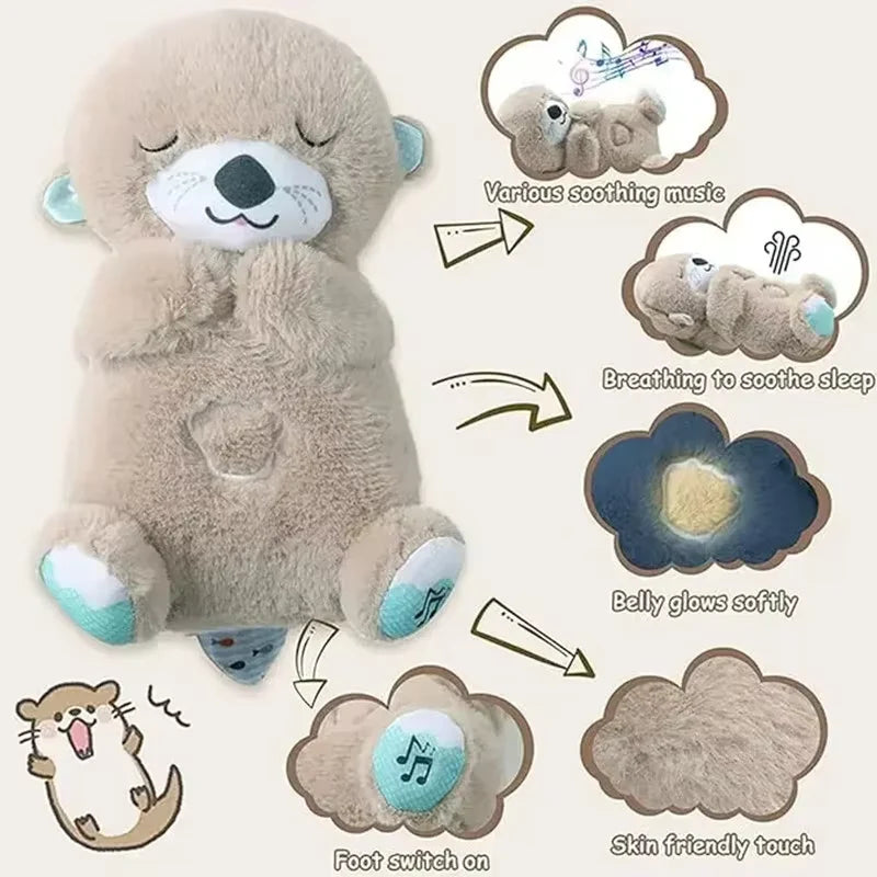 Breathing Bear Plush Toy - Soothing Sleep Companion with Music, Light & Motion