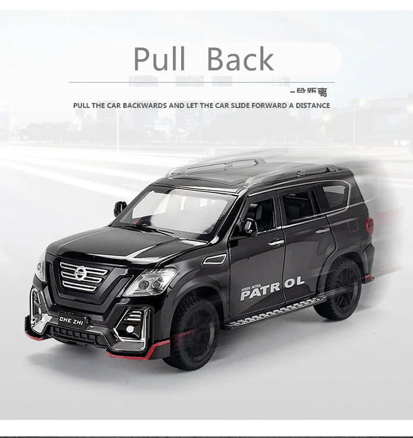 1:24 Scale Nissan Patrol Die-Cast Model - SUV with Smoke, Light & Sound Effects