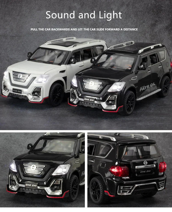 1:24 Scale Nissan Patrol Die-Cast Model - SUV with Smoke, Light & Sound Effects