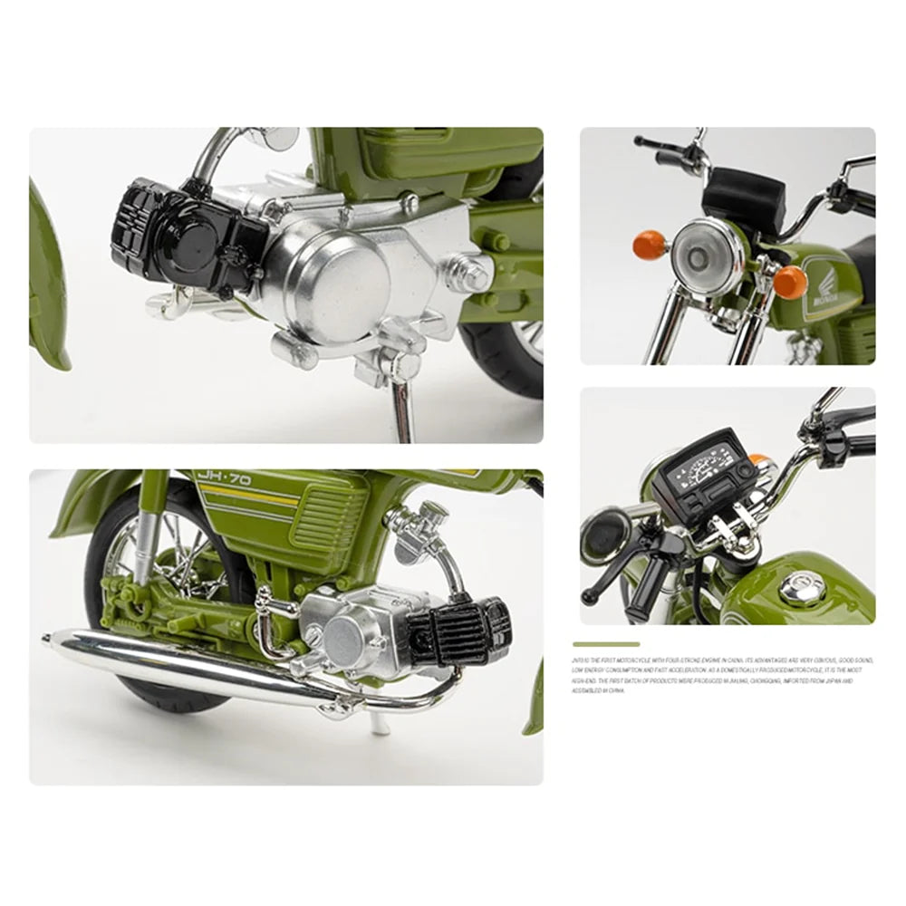 1:12 Scale Honda JH70 Die-Cast Motorcycle Model - Alloy Collectible with Rubber Tires