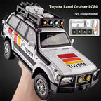 1:24 Scale Toyota Land Cruiser LC80 Diecast Model - Metal Car with Lights & Sound