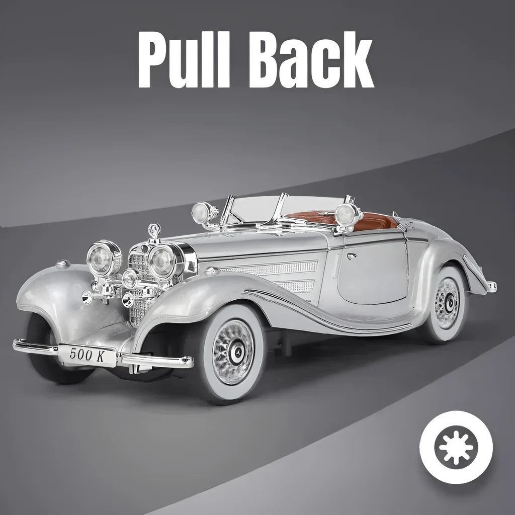 1:24 Diecast Benz 500k Classic Model With Acrylic Box - White