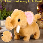 Cute Walking Plush Elephant Toy - Interactive Musical Toy with Sound for Kids
