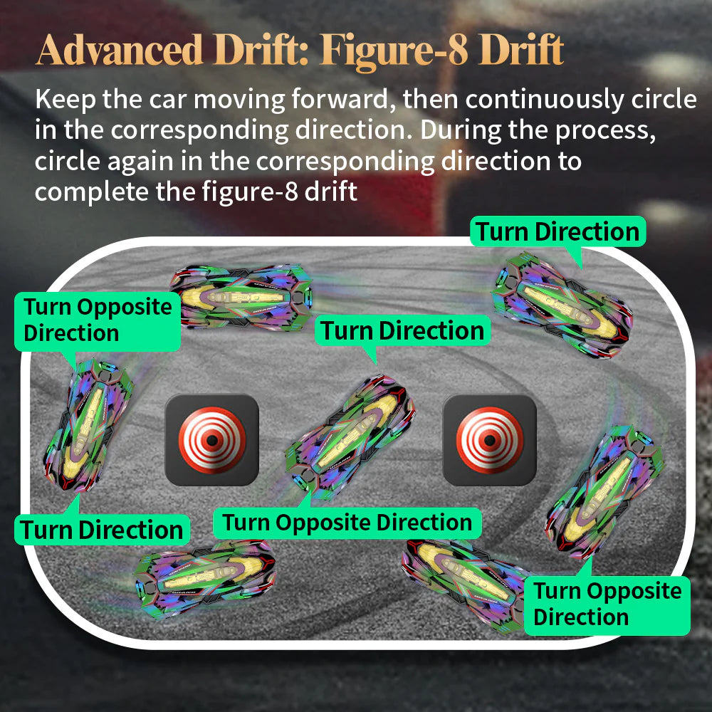 RC Drift Racing Car - Remote Control Championship Car with Smoke Effect & LED Lights
