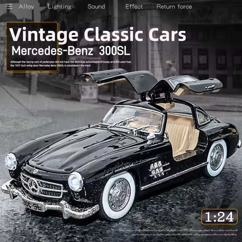 1:24 Scale Mercedes-Benz 300SL Die-Cast Model - Classic Car with Acrylic Display Box Main image