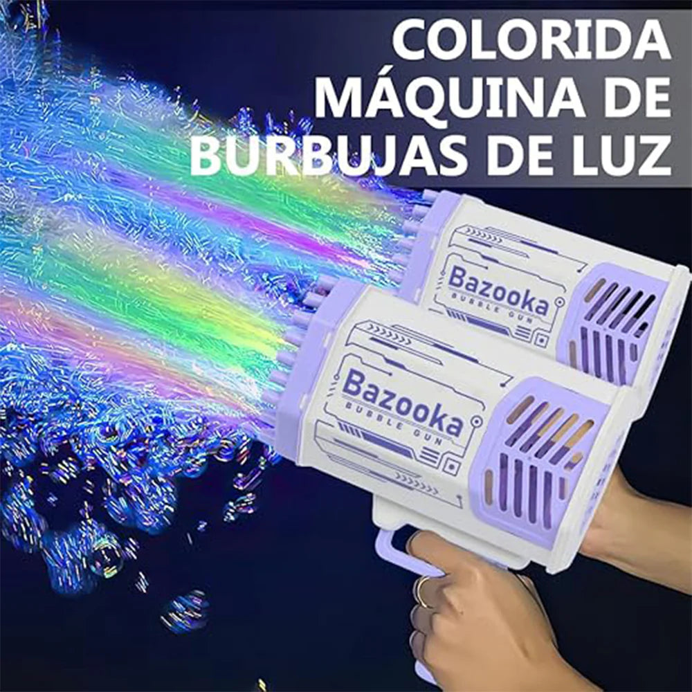 ocket Bazooka Bubble Gun - 69-Hole Automatic Bubble Blaster for Kids