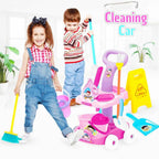Kids Cleaning Cart Toy Set - Pretend Play Housekeeping Set