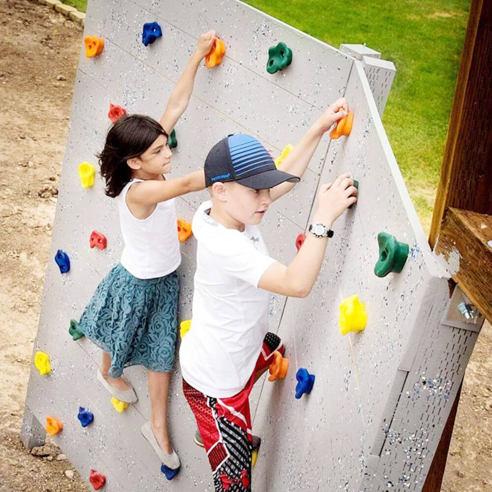 Kids Climbing Holds Set - 10 Pieces Rock Wall Grips with Screws for Indoor/Outdoor