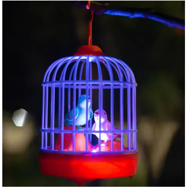 Interactive Voice-Activated Bird Cage Toy - Recording & Sound Effects with Light