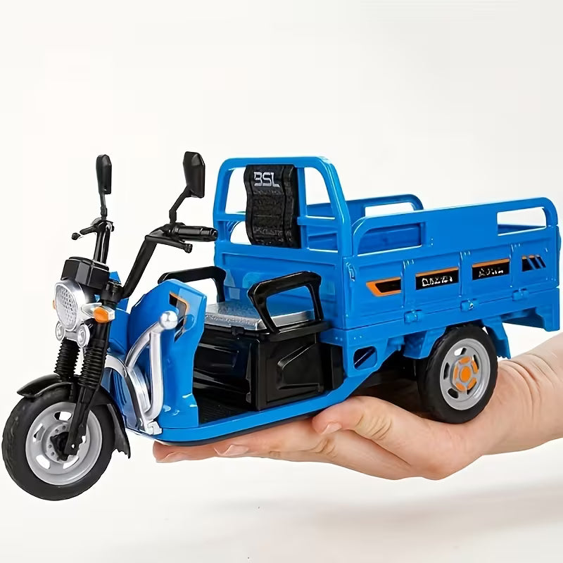 1:12 Scale Diecast Tricycle Cargo Truck - Detailed Model Vehicle