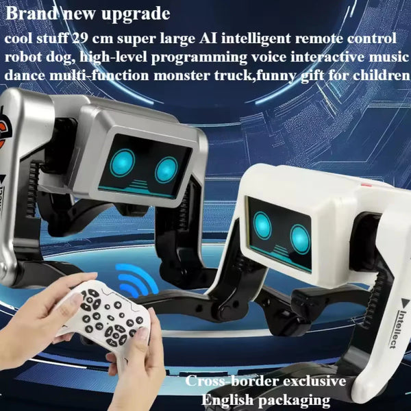 Smart AI Robot Dog - Remote Control Interactive Pet with LED Eyes