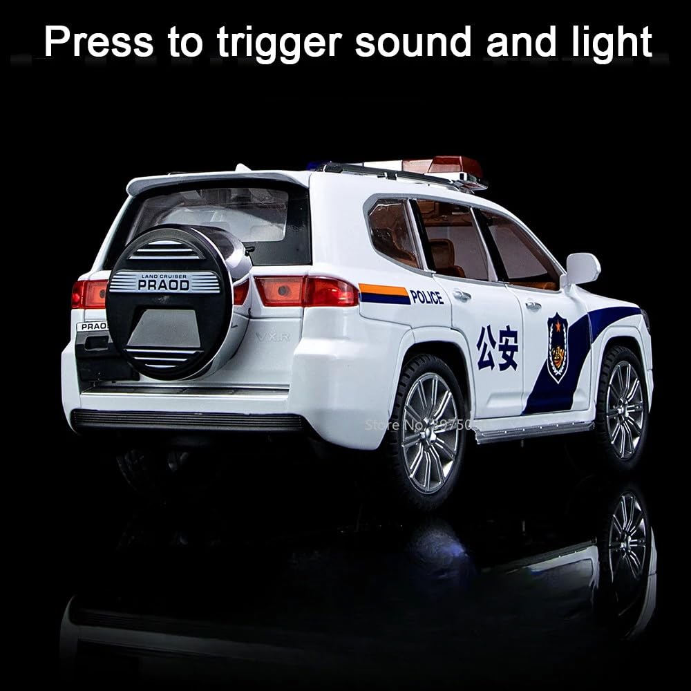 1:24 Scale Toyota Prado LC-300 Die-Cast Model - 6 Openable Doors with Lights & Music