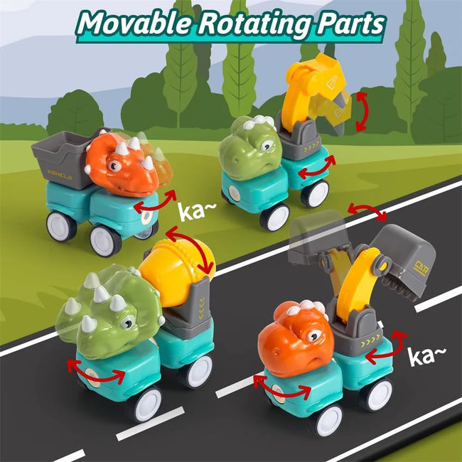 Diy Magnetic Rods Dinosaur Construction Truck Toy - 58pcs Main Image