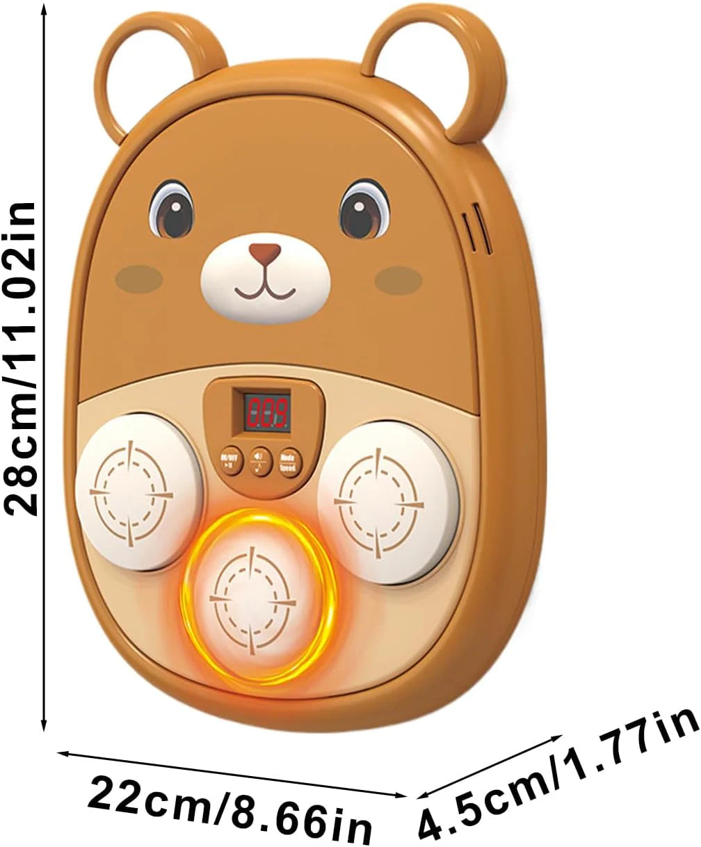 Kids Boxing Toy with Music & Lights - Interactive Bear Punching Bag Game