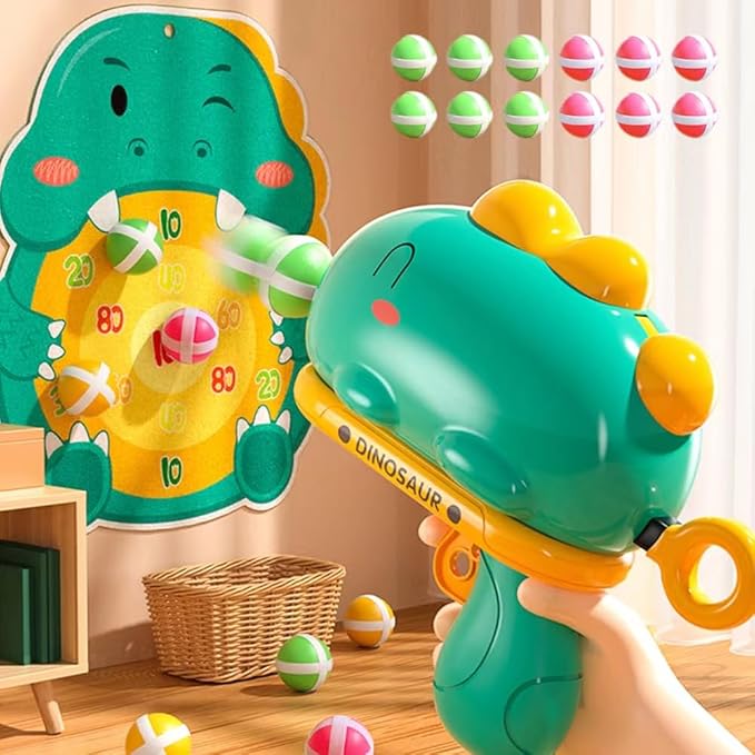 Dinosaur Shooting Gun Toy - Educational Target Practice Game for Kids
