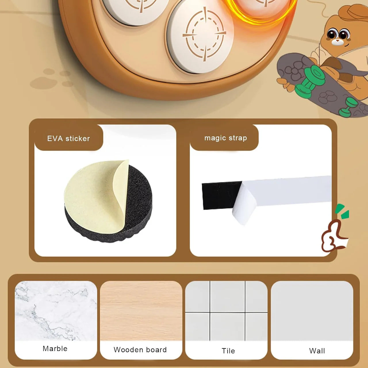 Kids Boxing Toy with Music & Lights - Interactive Bear Punching Bag Game