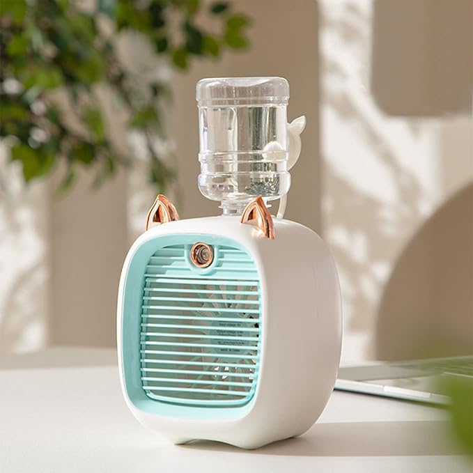 Portable Mini Air Conditioning Fan - Desk Misting Fan With 1200mAh Battery, USB Type-C Charging Main image