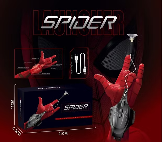 Spider Launcher Toy - Web Shooter Wrist Launcher with Glove for Kids
