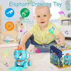 Musical Crawling Elephant Toy - Interactive with Lights & Sound