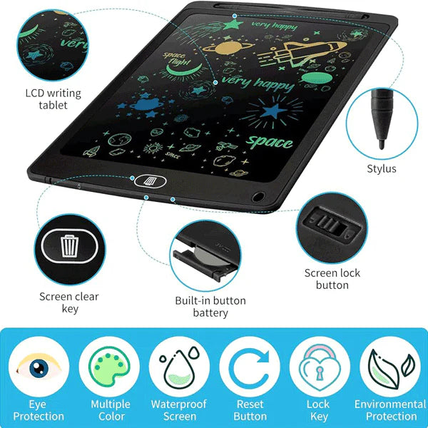 LCD Writing Tablet 12" - Reusable Digital Drawing Board with Erase Button