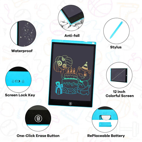LCD Writing Tablet 6.5" - Reusable Digital Drawing Board with Erase Button