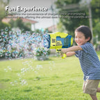 132-Hole Rechargeable Bubble Gun - Rocket Design with LED Lights & Colorful Bubbles
